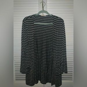 Above and Beyond Black and White Cardigan with Pockets